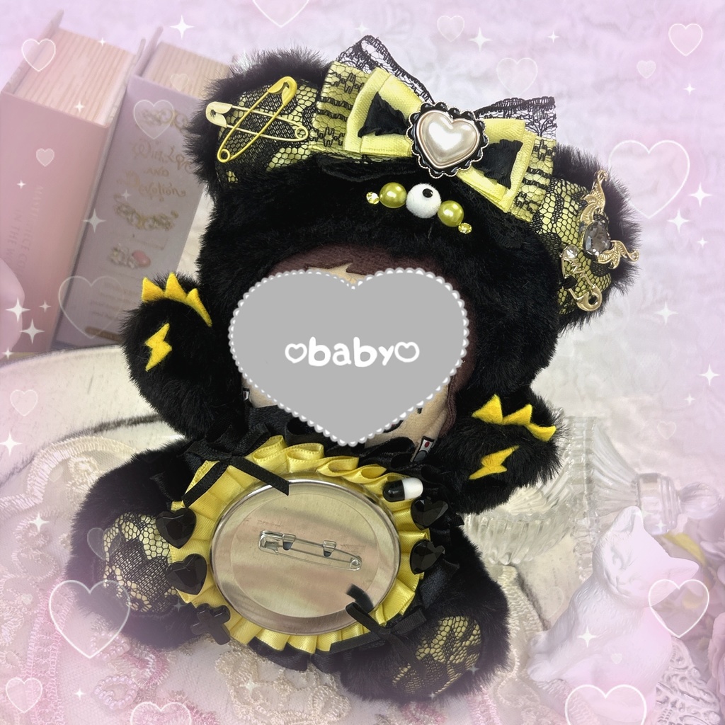 ぬい服×ロゼット 地雷イナズマくま(՞⸝⸝•̀㉦•́⸝⸝՞)˚⋆⚡︎