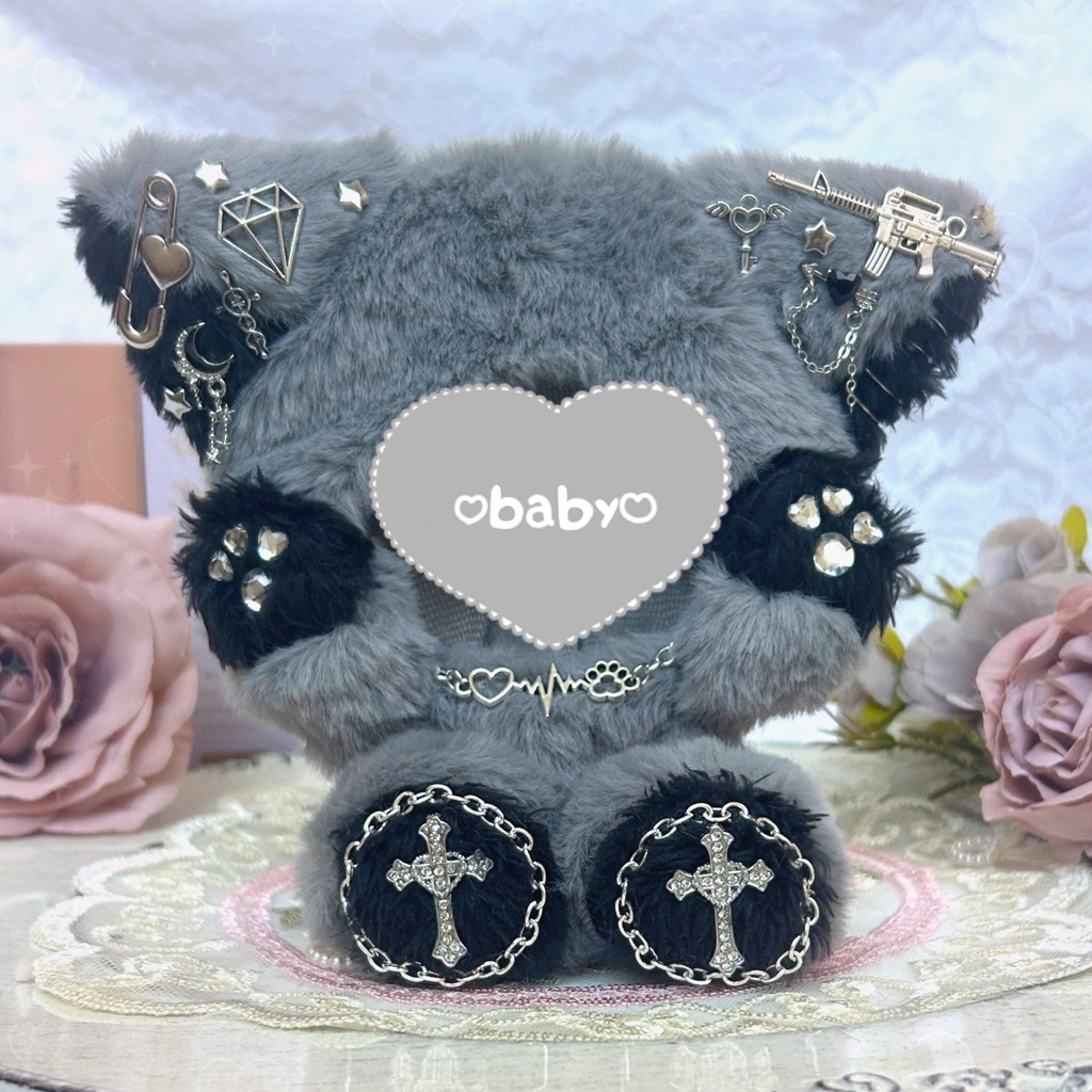 Silver accessory Wolf ฅ^˶•̀д•́˶^ฅ♥⟡.⋆ ぬい服𖤐 ̖́-