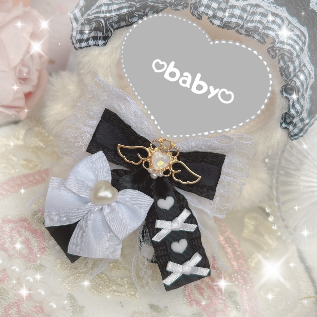 おすわり BLACK×CHECK にゃんこฅ^˶•̀д•́˶^ฅ ぬい服♥⟡.⋆