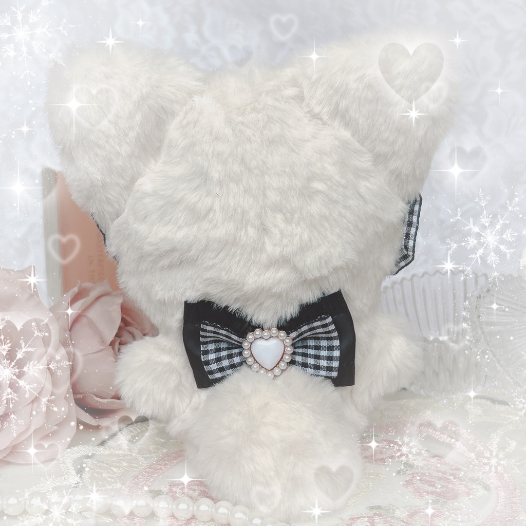 おすわり BLACK×CHECK にゃんこฅ^˶•̀д•́˶^ฅ ぬい服♥⟡.⋆