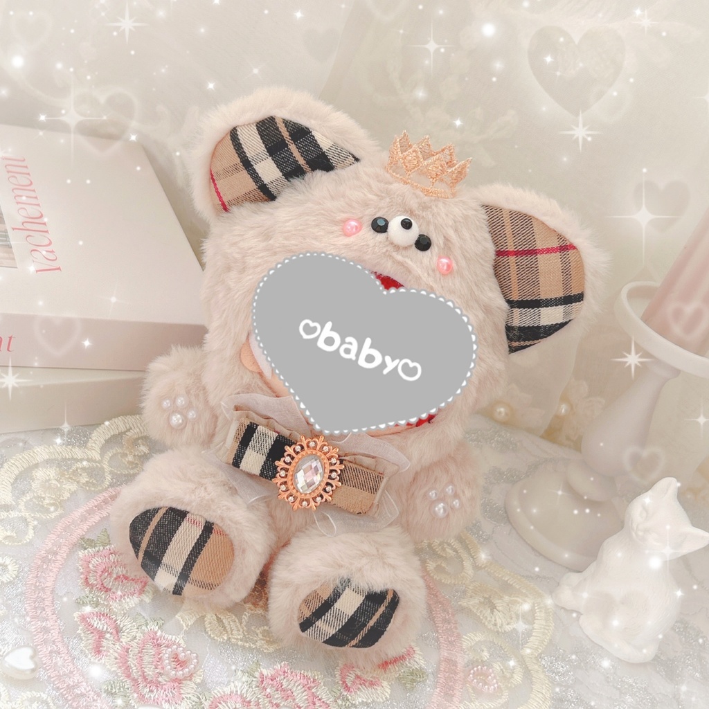 おすわりチェックくま🧸 ぬい服𖤐⸝⸝⸝⋆