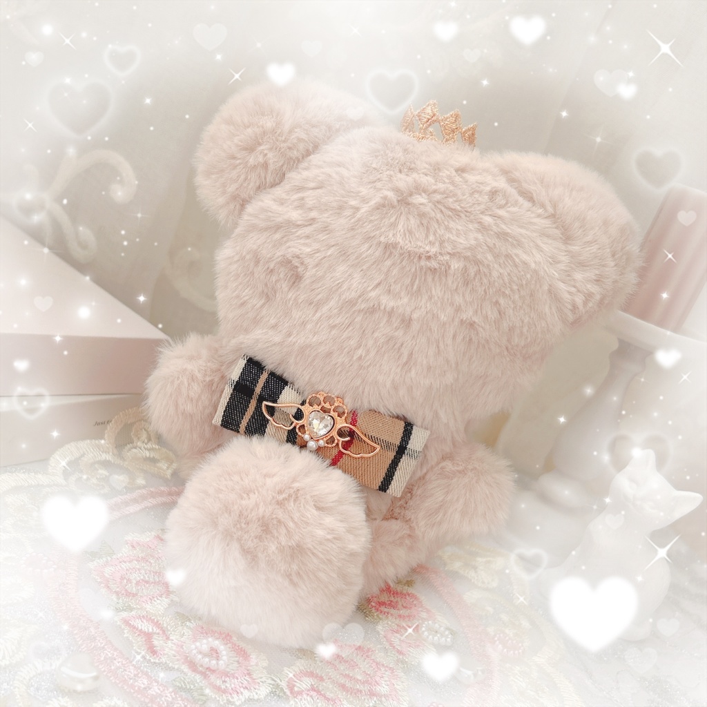 おすわりチェックくま🧸 ぬい服𖤐⸝⸝⸝⋆