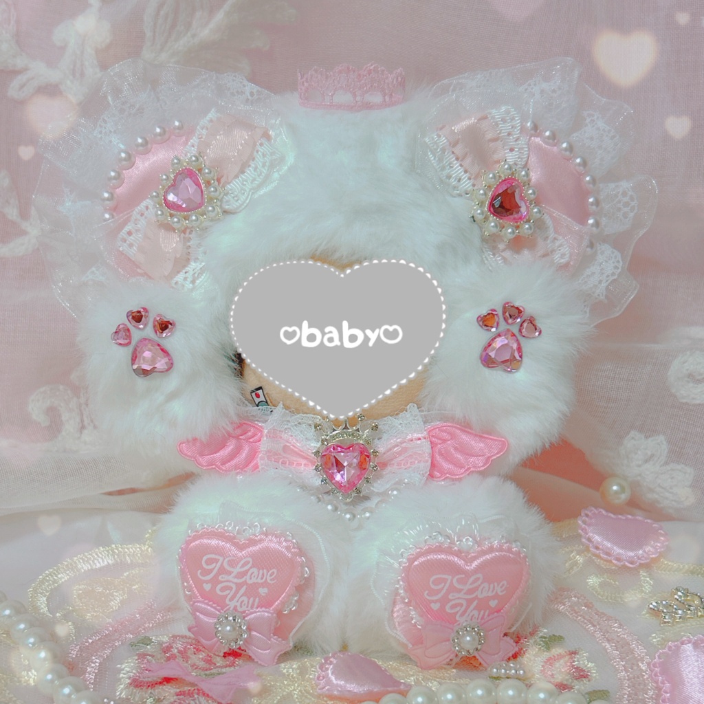 ハイタッチ lovely Bear ฅʕ˶•ﻌ•˶ʔฅ ぬい服♥⟡.⋆