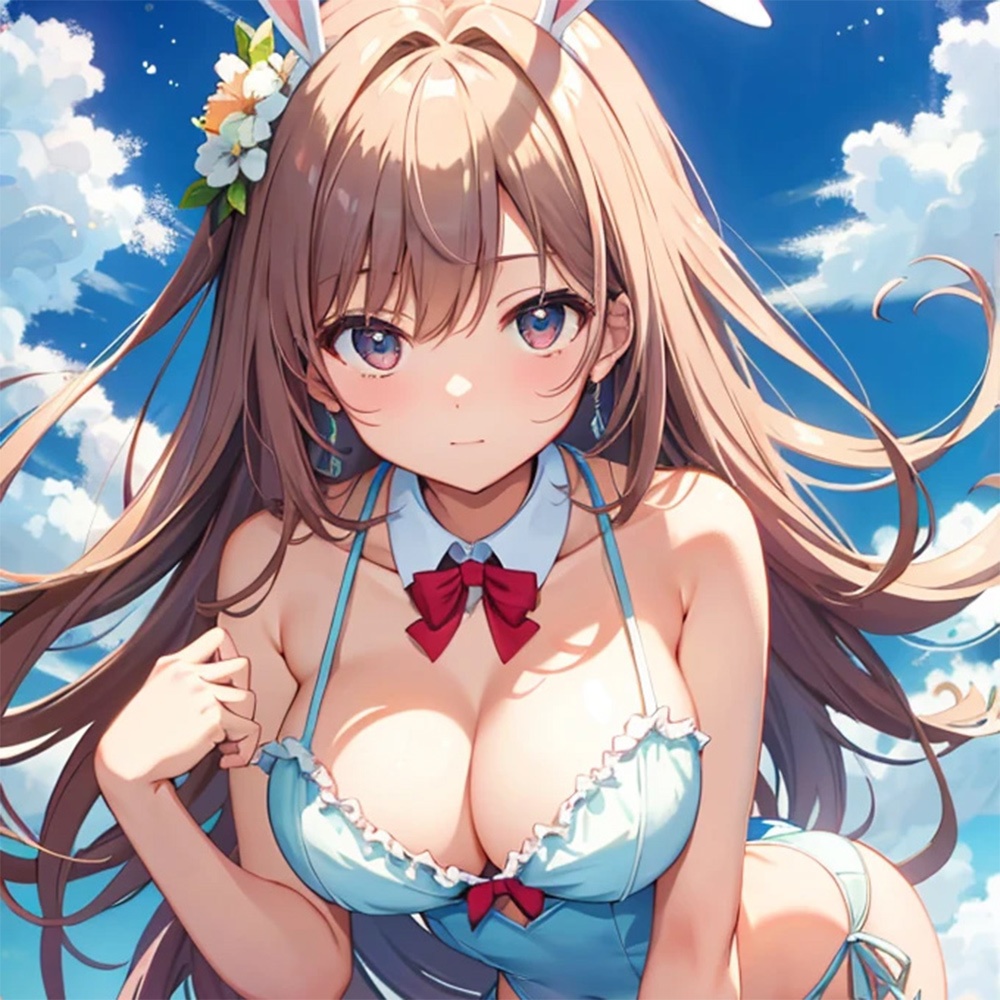 巨乳バニーガール美女【妄想イラスト美女図鑑vol.91】