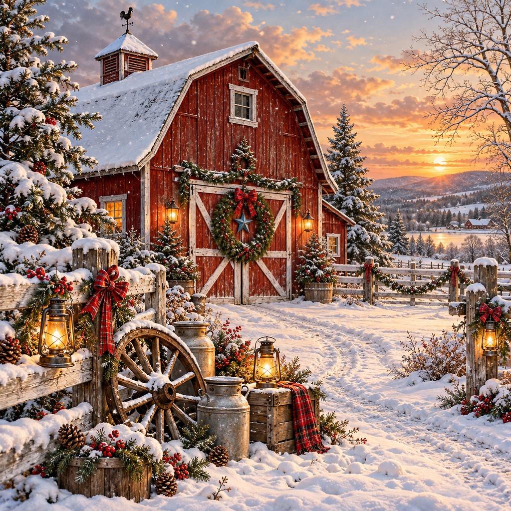 Nostalgic Country Christmas｜カントリークリスマス デザインペーパー 5枚セット