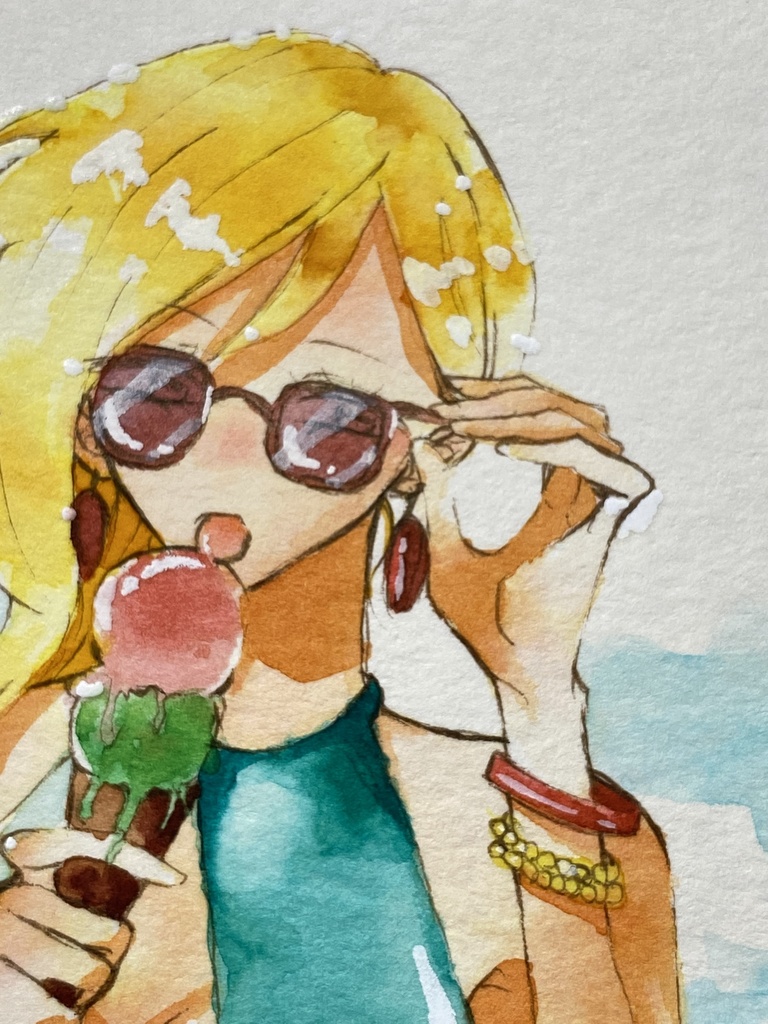 【カラーインク原画】 水着