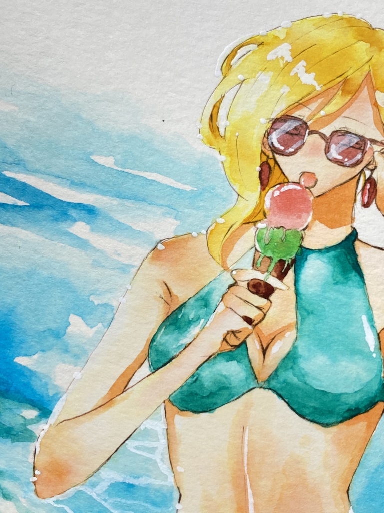 【カラーインク原画】 水着