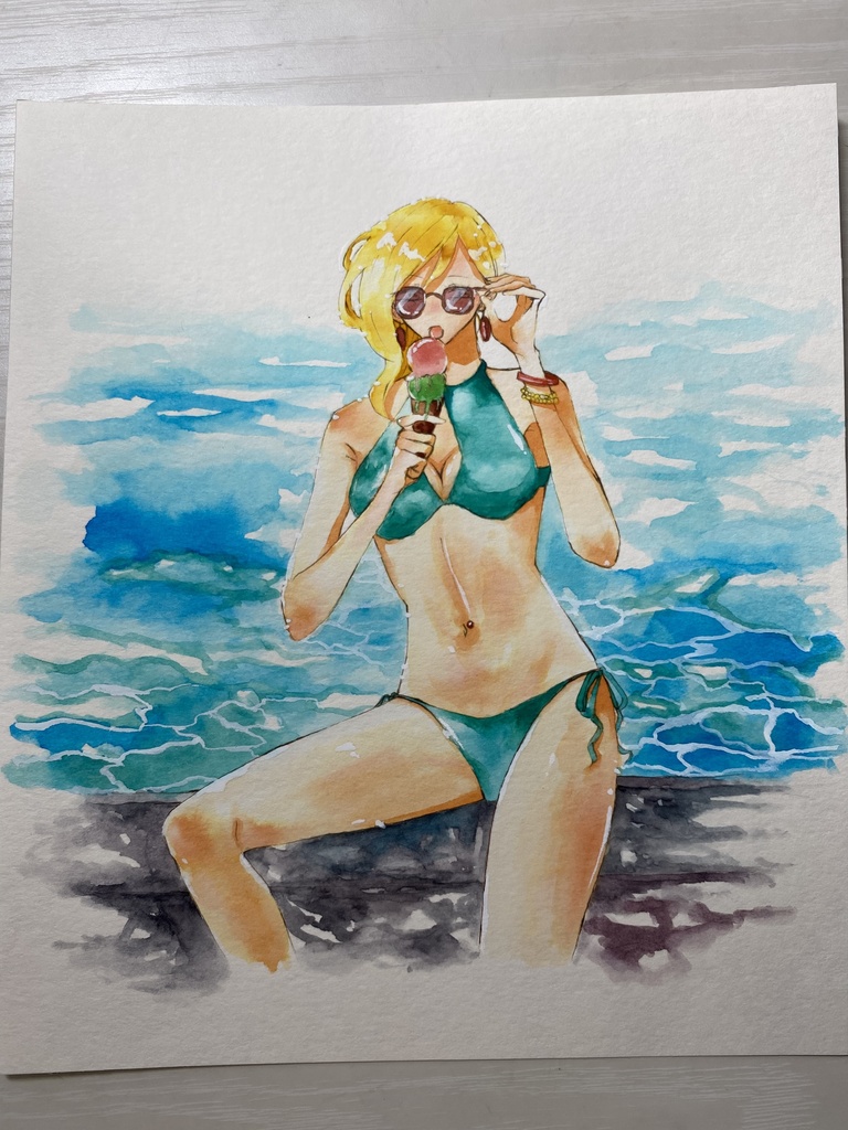 【カラーインク原画】 水着