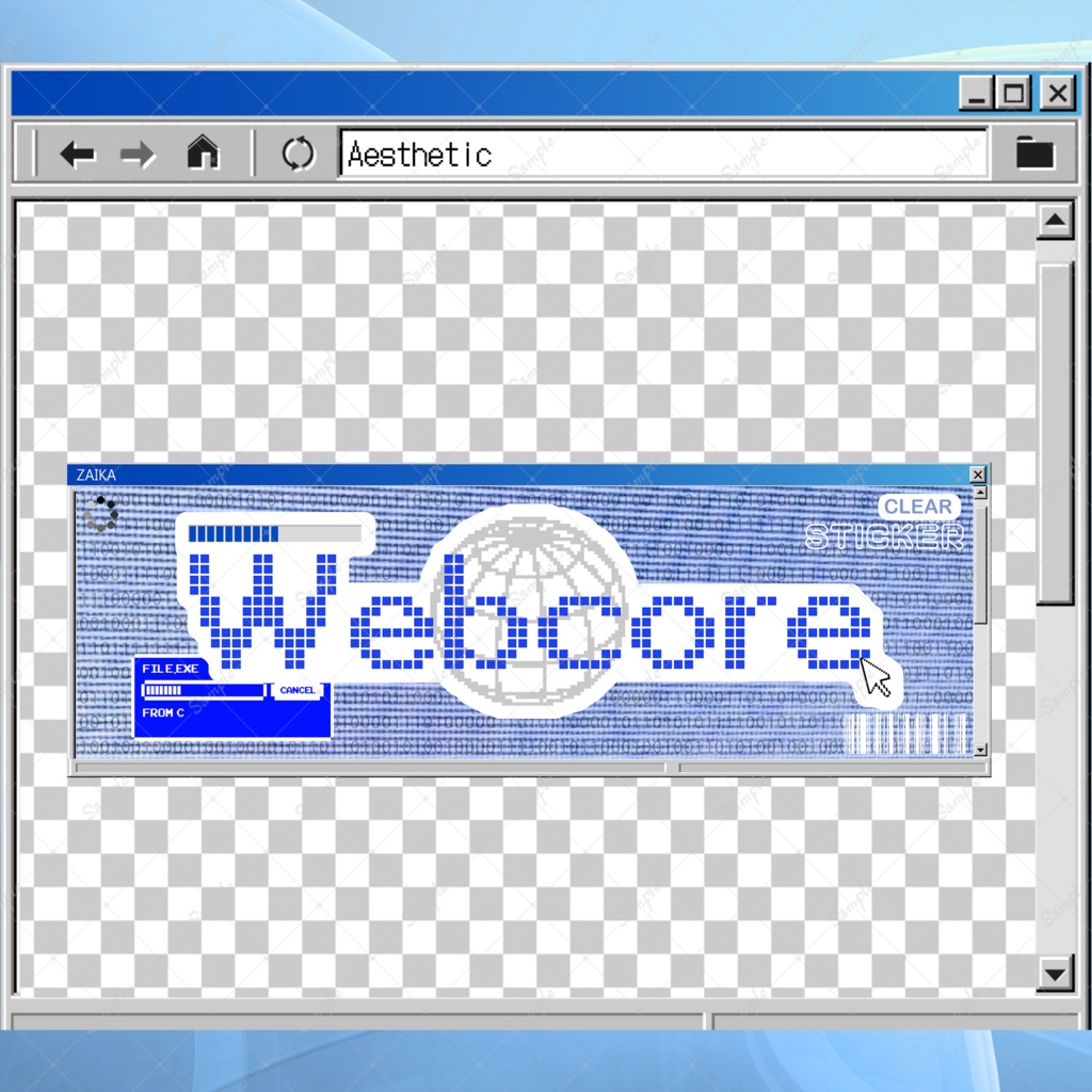 Internet Aesthetic ロゴクリアステッカー