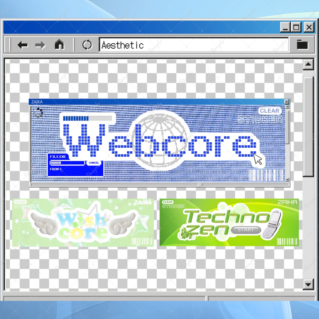 Internet Aesthetic　ロゴクリアステッカー