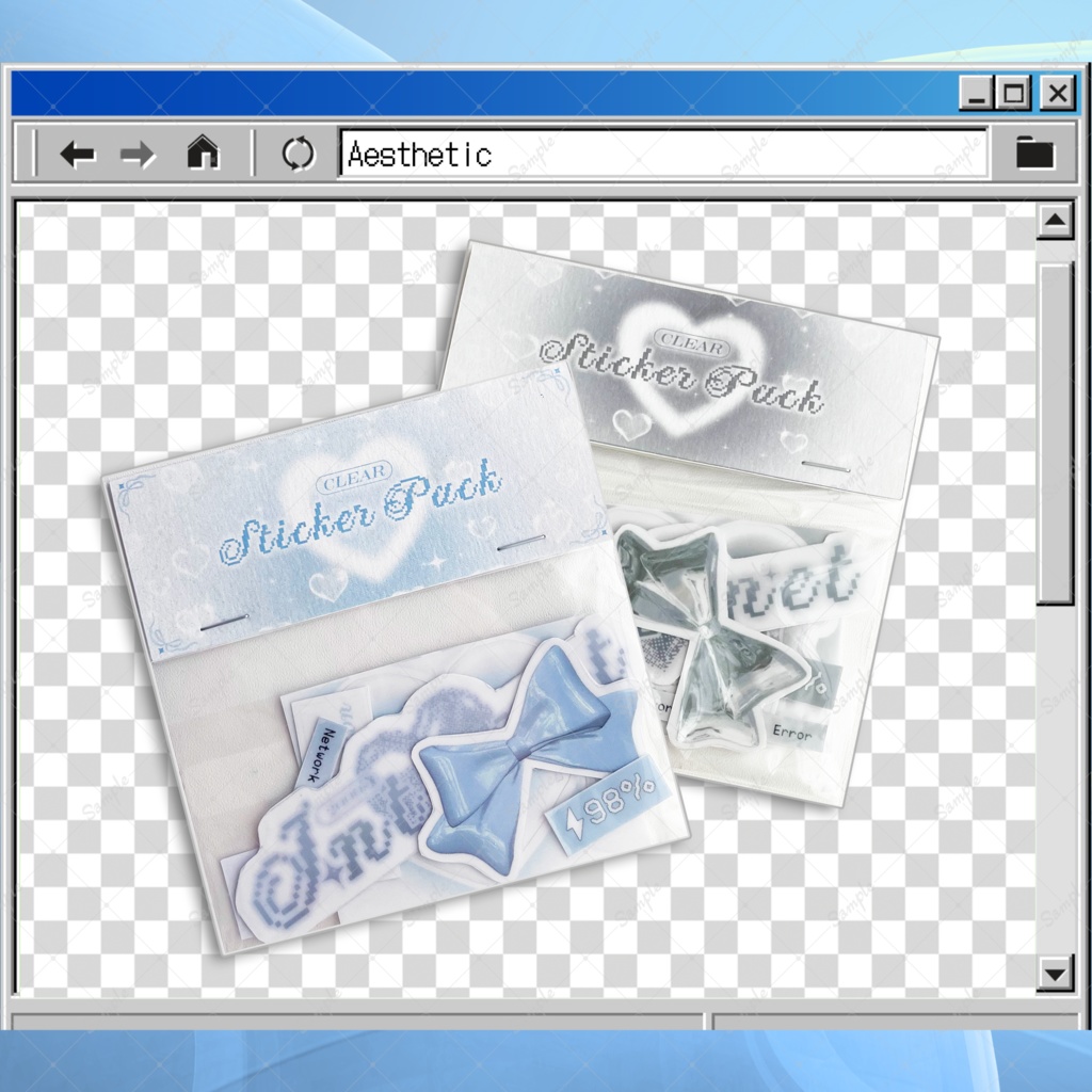 クリア＆グリッター　ステッカーパック