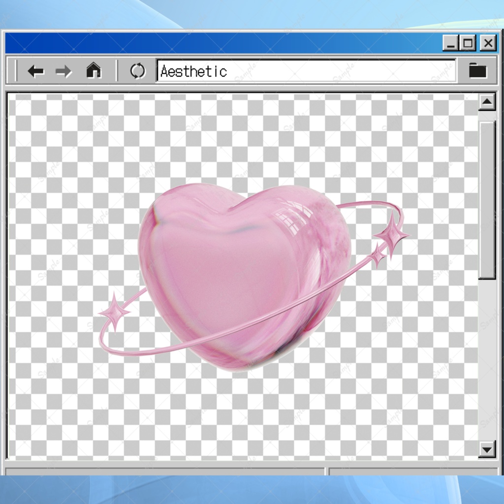 3Dハート　耐水転写シール