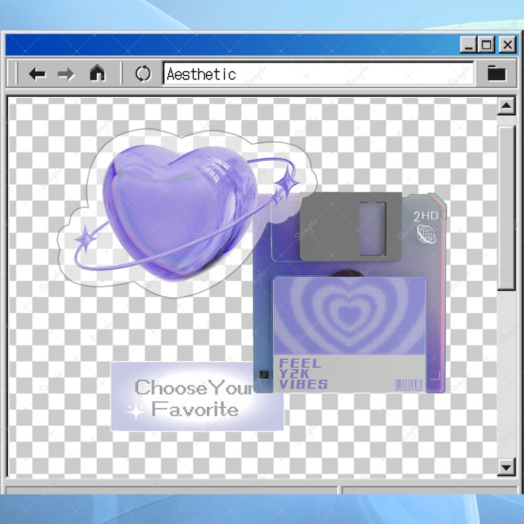 クリア　ダイカットステッカーパック  [Purple]