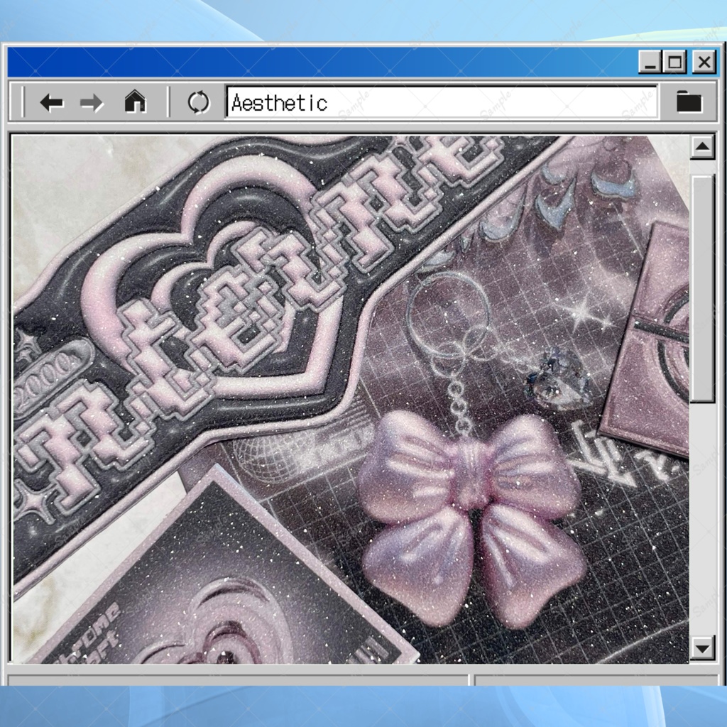 グリッター　ダイカットステッカーパック [Black×Pink]