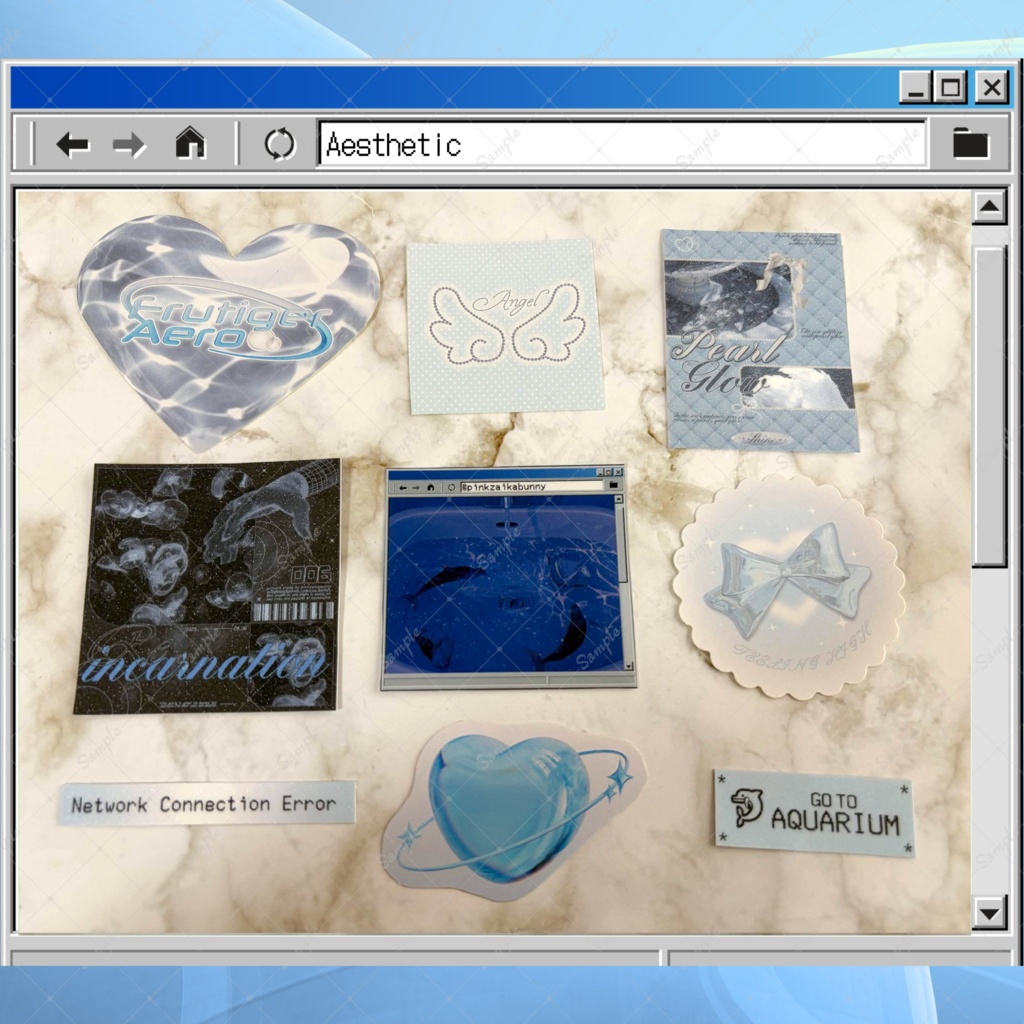 [限定１セット] たっぷりステッカーセット Blue①　9枚