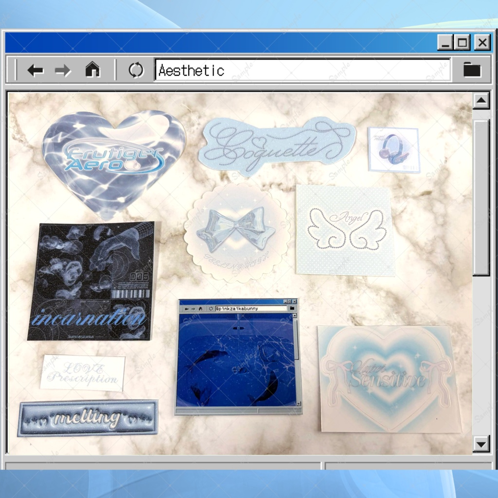 [限定１セット] たっぷりステッカーセット Blue②　10枚