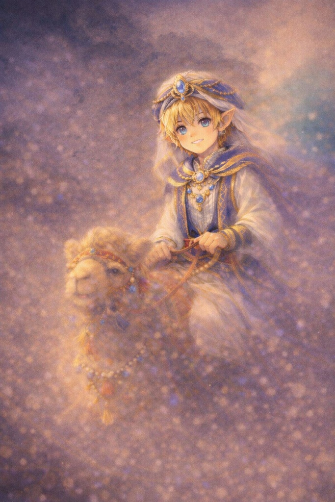 夜の砂漠の王子｜スマホ壁紙用