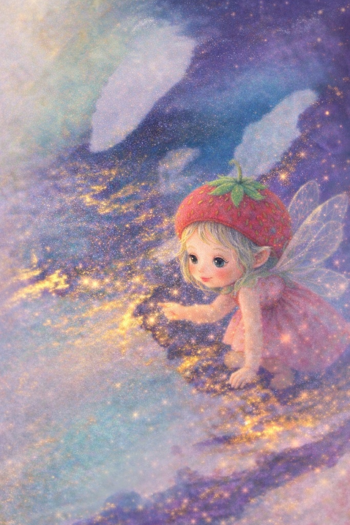 いちごの妖精ひーちゃん①｜スマホ壁紙用
