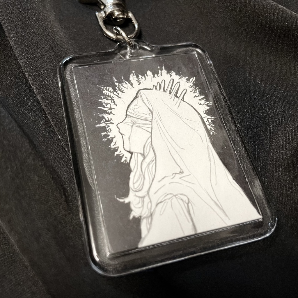 ミニ原画キーホルダー(黒塗り)