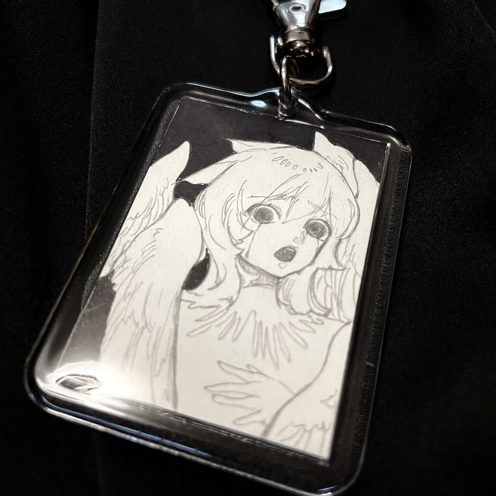 ミニ原画キーホルダー(黒塗り)
