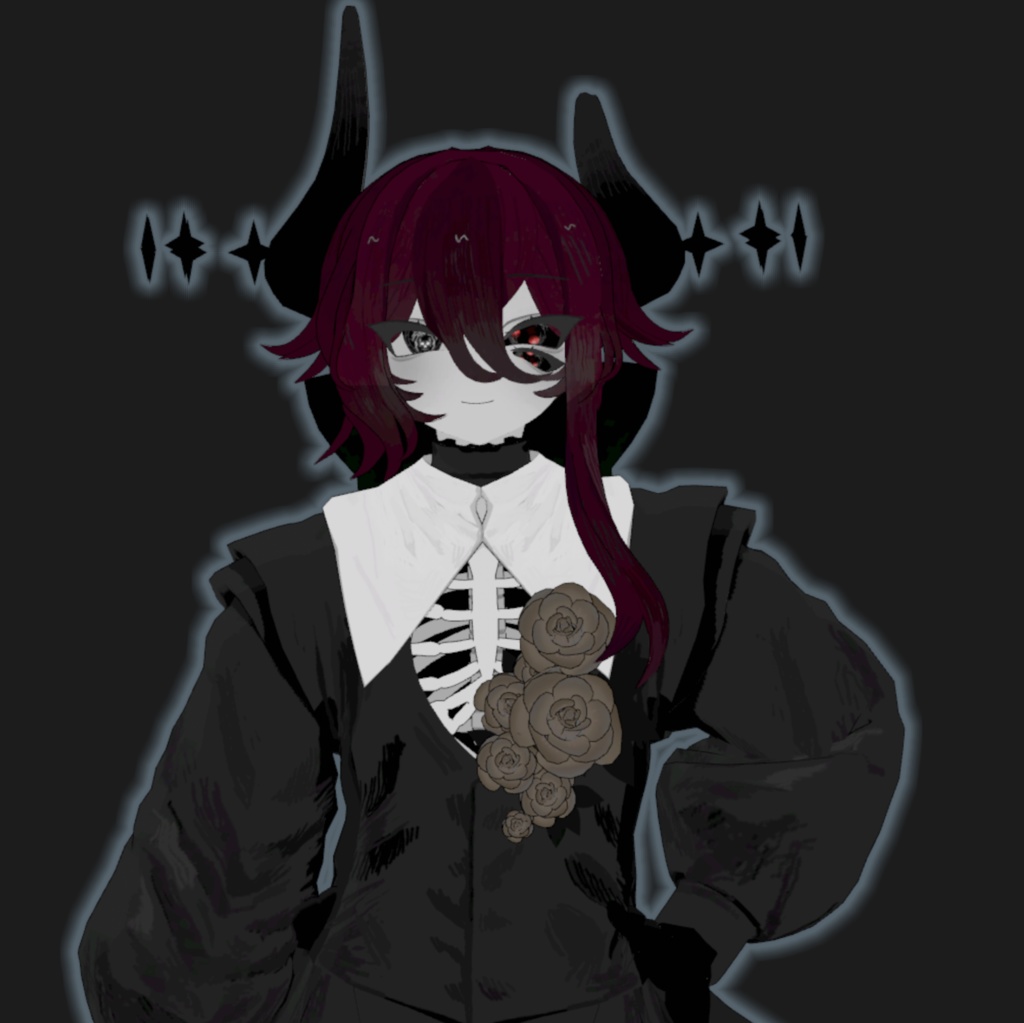 【ラ・フルーロ専用】髑髏蜘蛛アイテクスチャ 【VRCHAT】