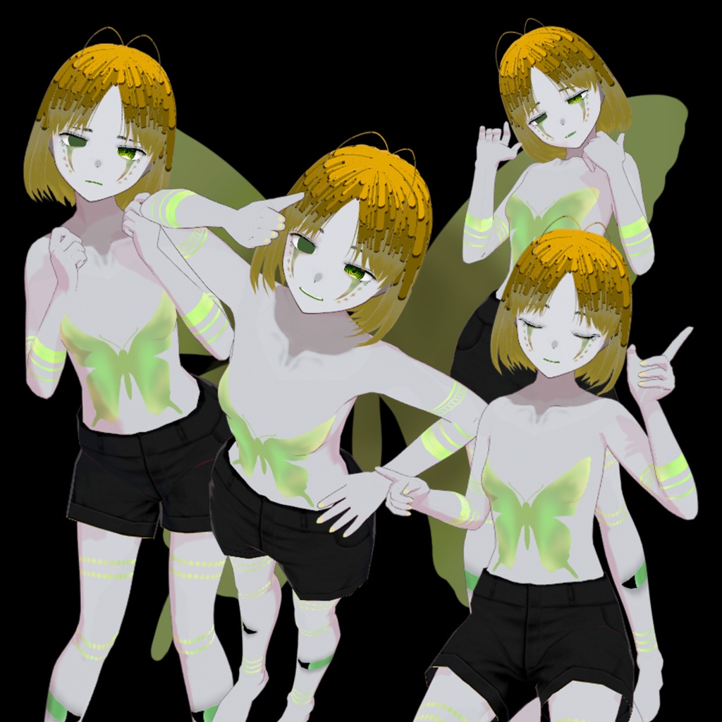 オリジナル3Dモデル「パピヨンの集蝶」