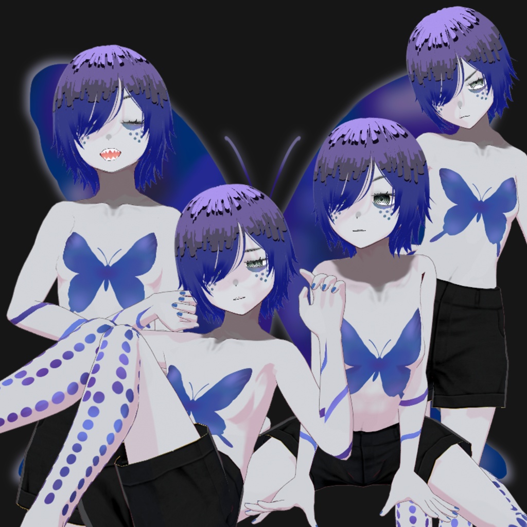 オリジナル3Dモデル「パピヨンの集蝶」