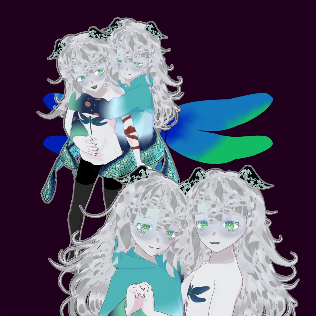 VRCHAT想定オリジナル3Dモデル「チョウトンボのストリコーザ」