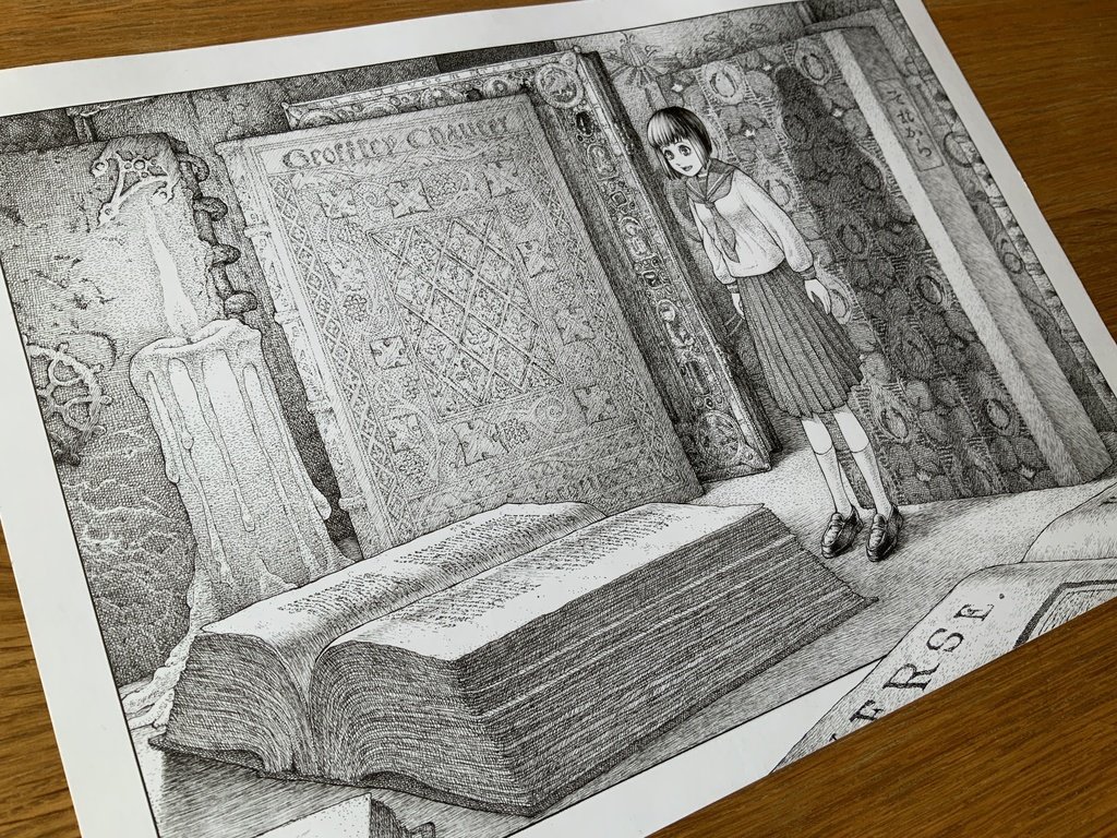 原画『遠い夜の本たち』