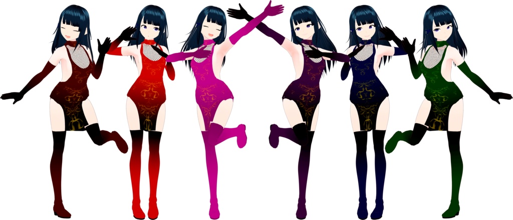 Qipao dress in six colors