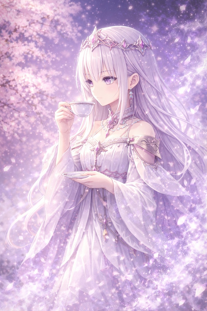 月祈のひととき｜LunaCat イラスト