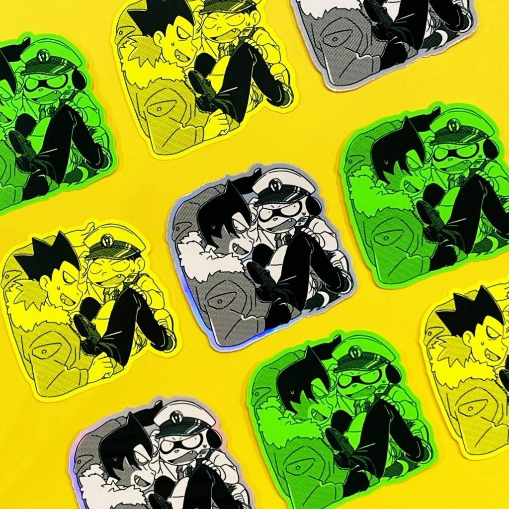 箱詰め癒着ステッカー