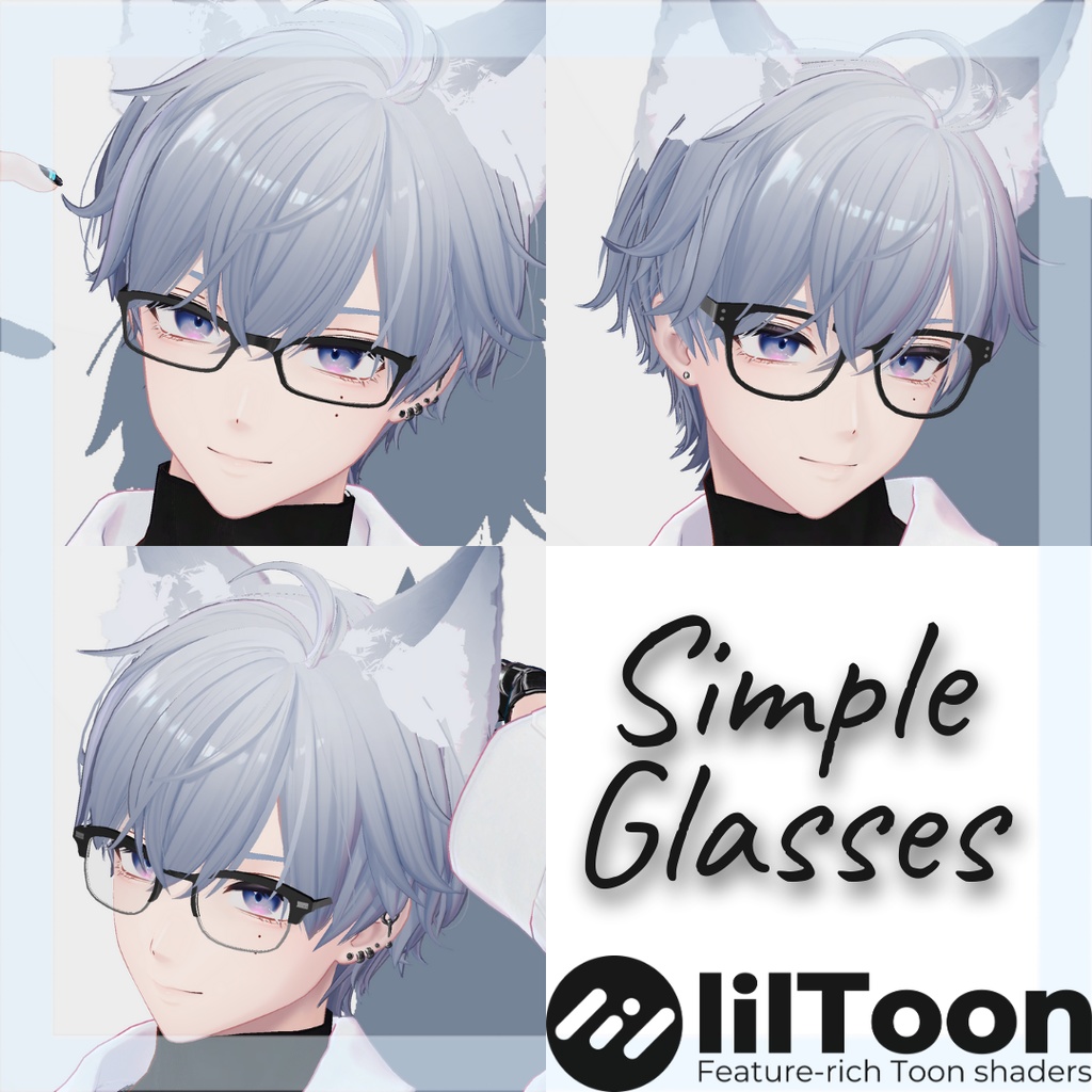 【3アバター対応】Simple Glasses 3type【MA対応】