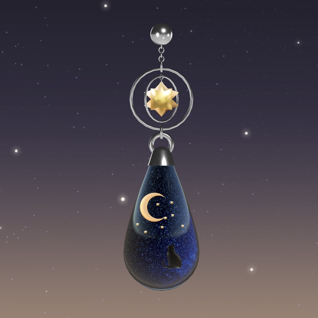 【MA対応】Starry cat earring