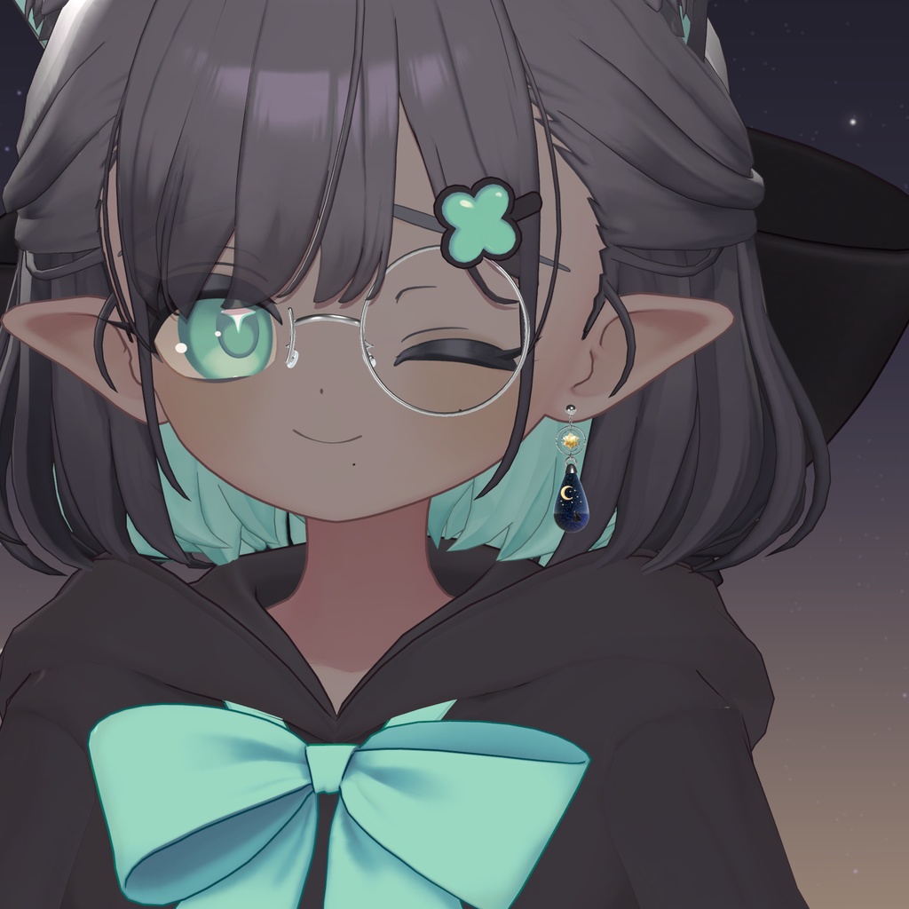 【MA対応】Starry cat earring