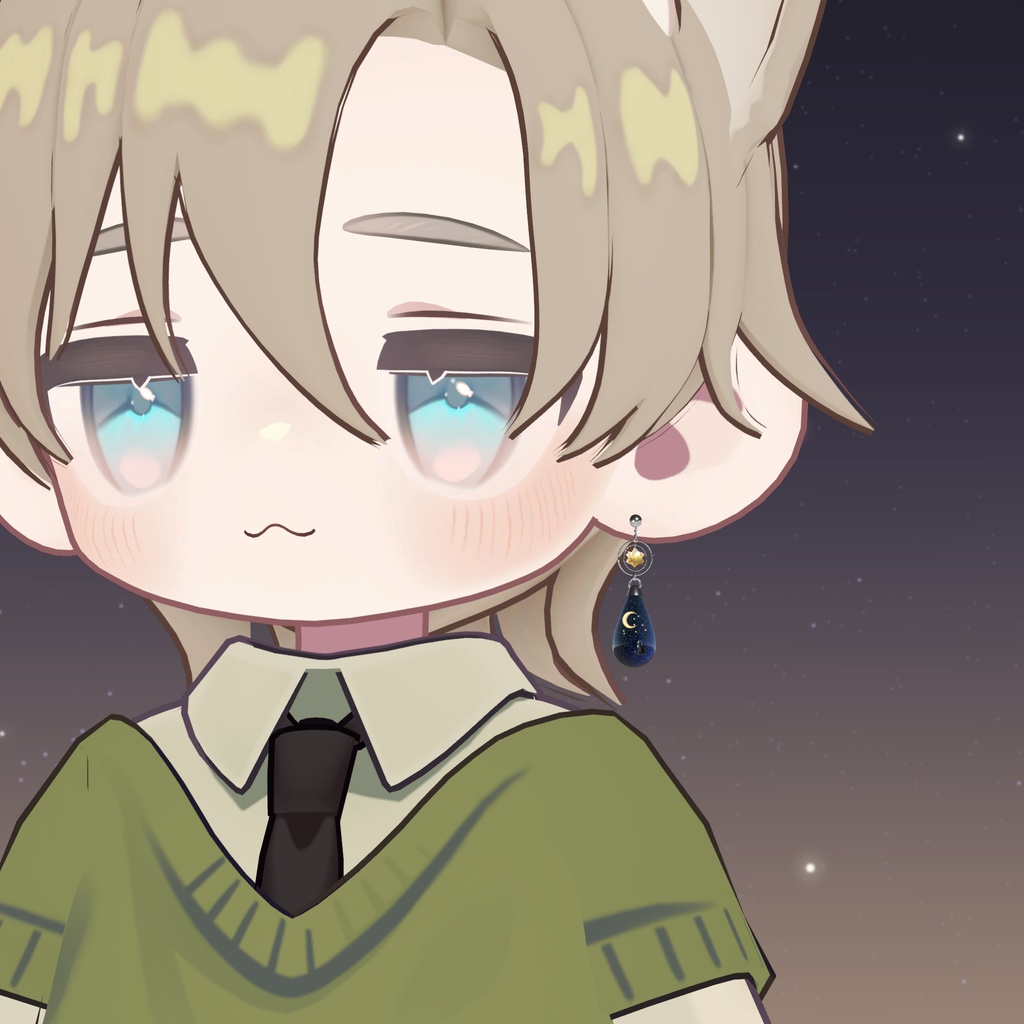 【MA対応】Starry cat earring