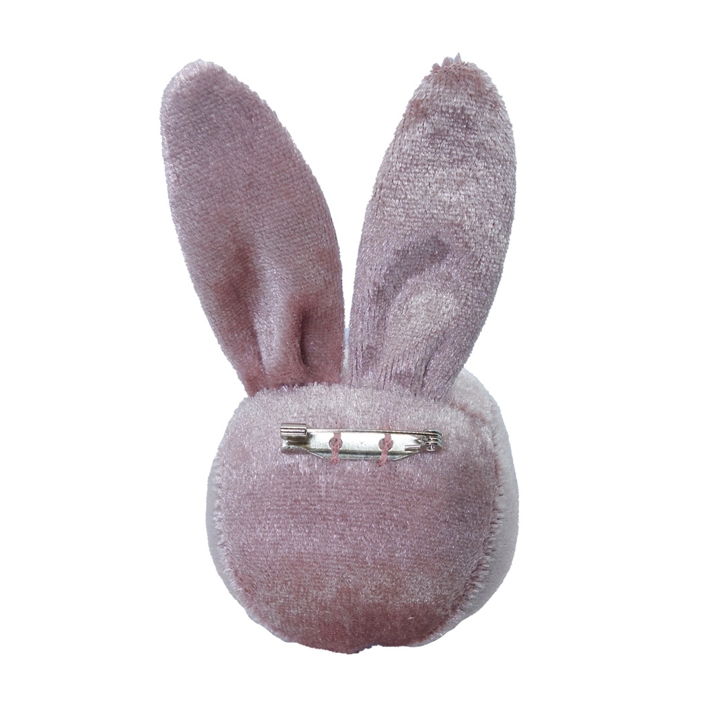 おかおブローチ ピンク×レッド