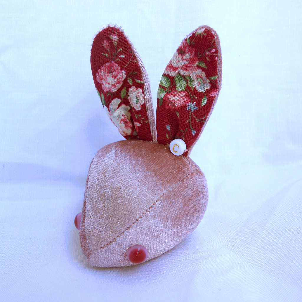 おかおブローチ ピンク×レッド