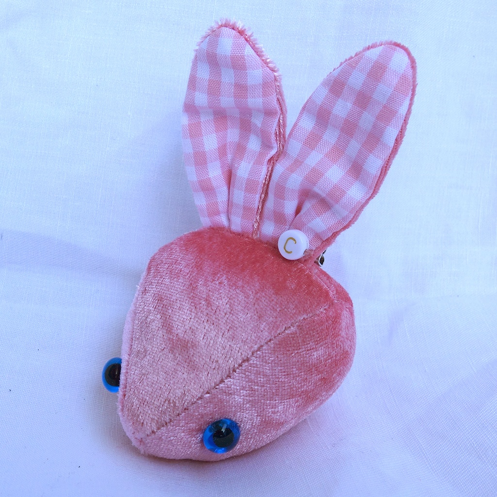 おかおブローチ　ピンク×ピンク