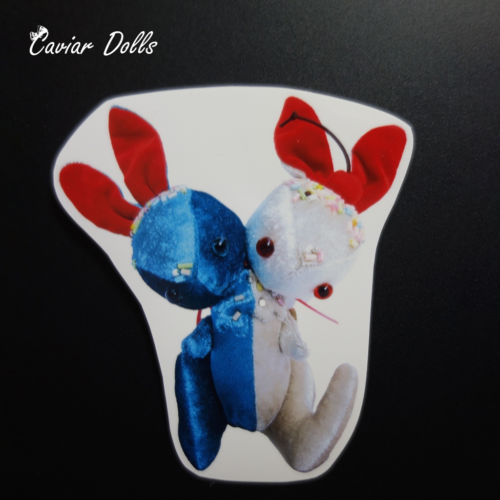 ステッカー　クリームソーダなふたごのうさぎのステッカー