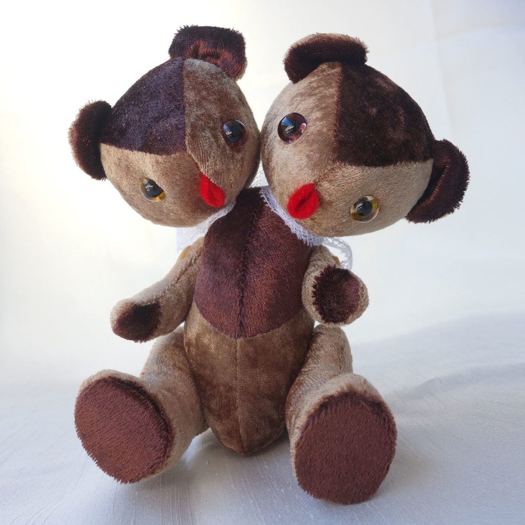 ふたつあたまのテディベア（ちゃいろ）