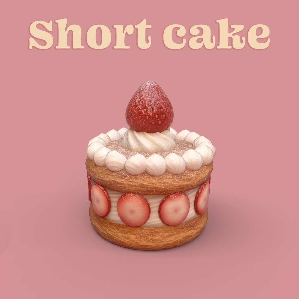 【3D小物】🌟更新あり🌟パイ生地ショートケーキセット