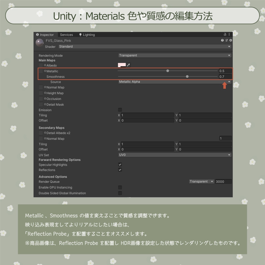 【3D小物】フラワーベースセット (改変用PSD付き)