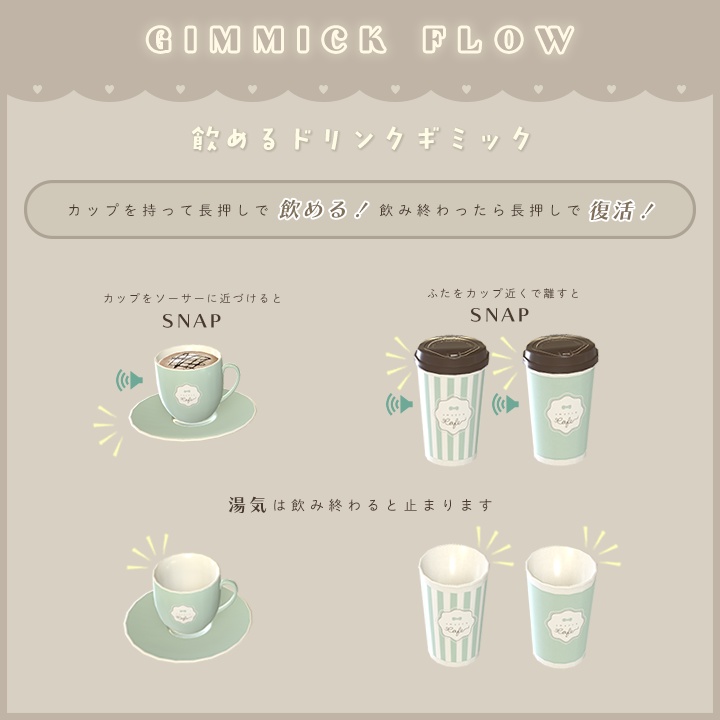 【3D小物】チョコミン党 ~ カフェメニュー ~(食べ飲みできる)