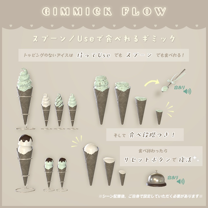 【3D小物】チョコミン党 ~ カフェメニュー ~(食べ飲みできる)