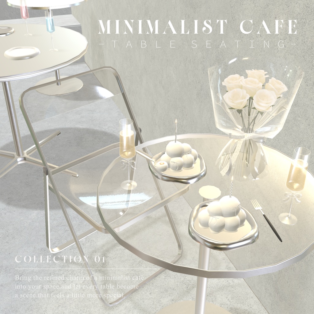 【4/7までSALE❤️‍🔥】無機質カフェ ~ テーブル席 ~（座れる・演出付き）