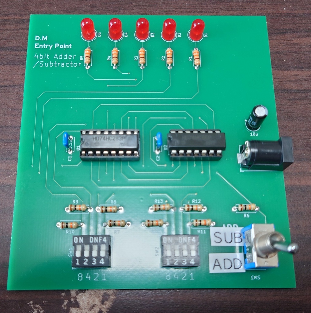 4bit加減算器 組み立てキット 組み立て済み基板