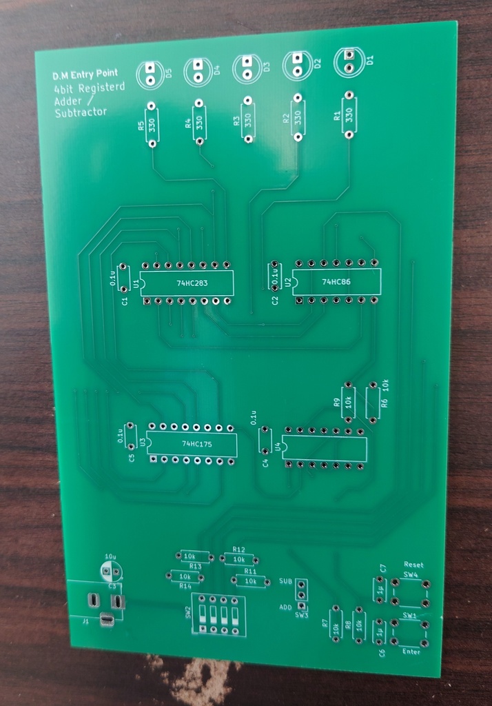 4bit レジスタ付き加減算機 組み立てキット