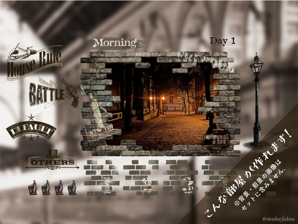 【無料版有り】オールドアメリカな部屋素材 セピア【ココフォリア 】