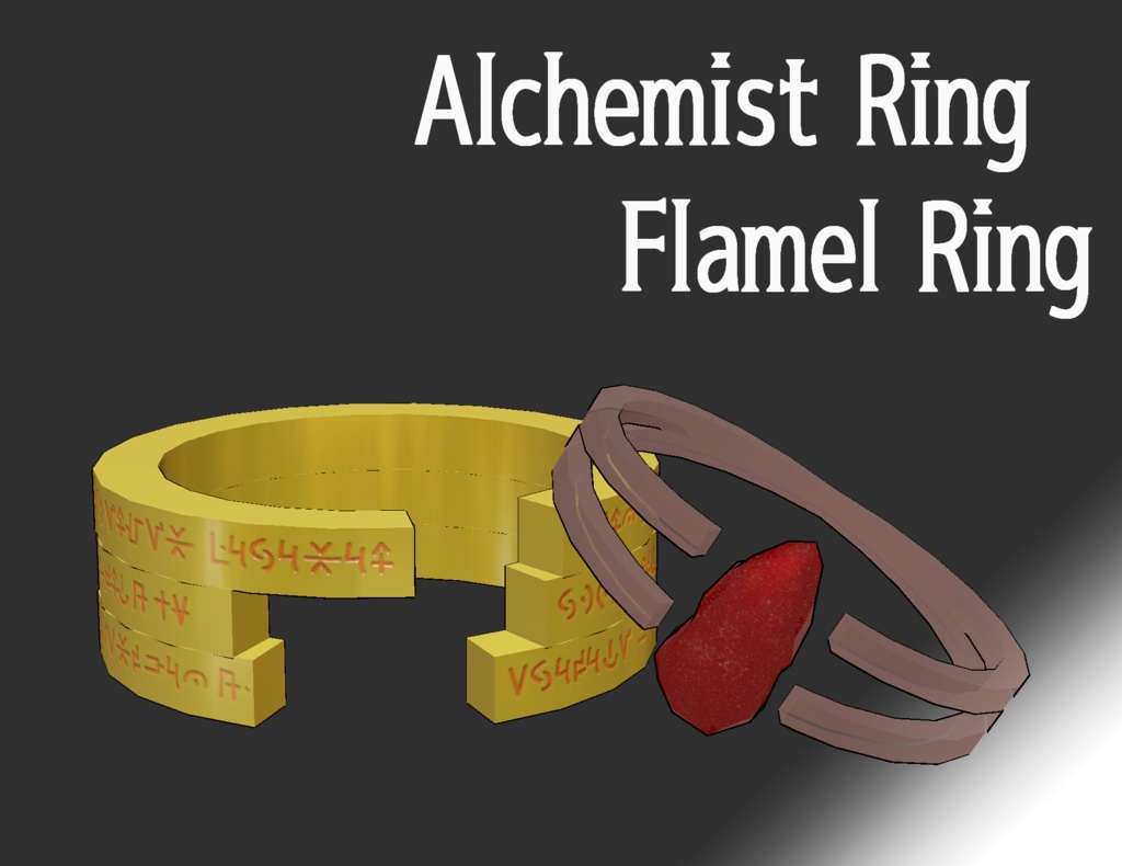 VRChat想定モデル「Alchemist Ring & Flamel Ring」